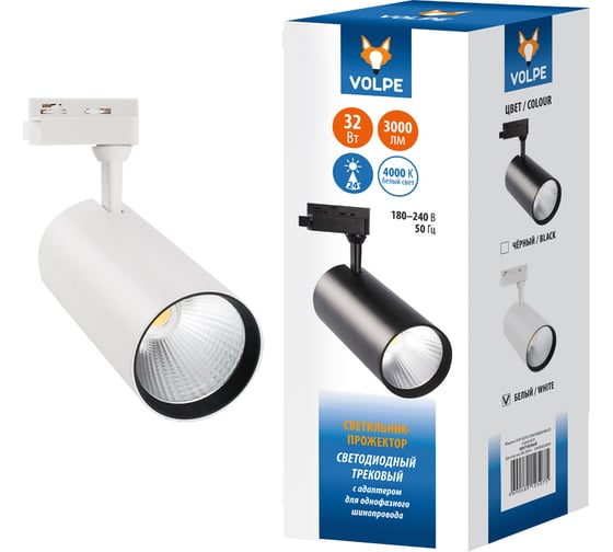 Изображение товара Трековый светодиодный светильник-прожектор Volpe ULB-Q276 32W/4000К WHITE UL-00005941