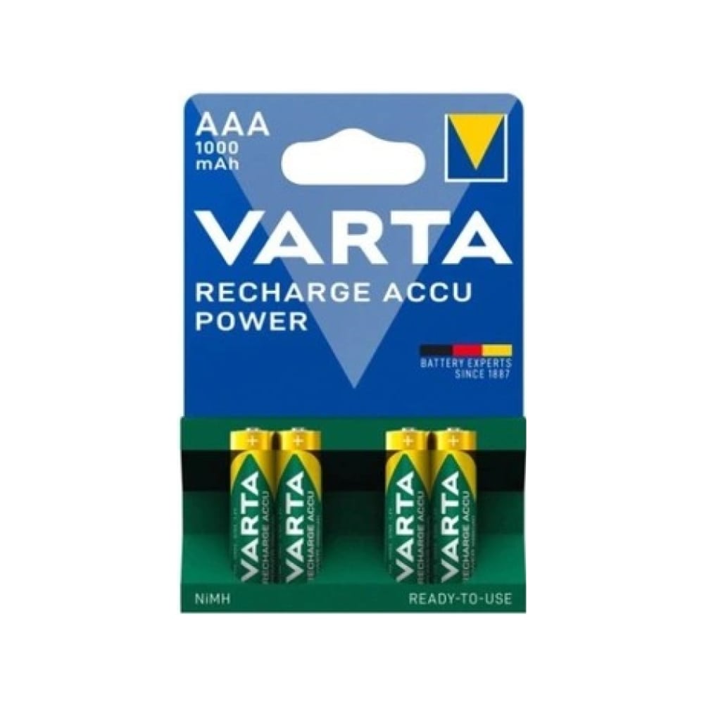 Аккумуляторы Varta ACC.R2U/RECH.A.POW.AAA1000мАч 05703301404 4008496594375