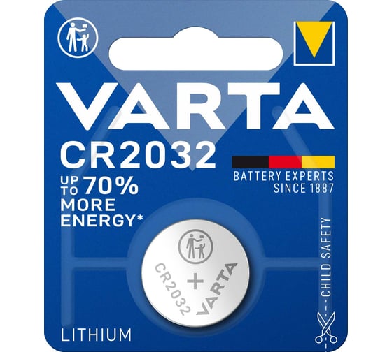 Изображение товара Элемент питания Varta ELECTRONICS CR 2032 06032101401 4008496276882