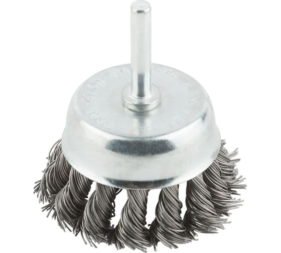 Изображение товара Корщетка, тип "чашка", со штифтом, стальная витая проволока, 65 мм MOS 38497М