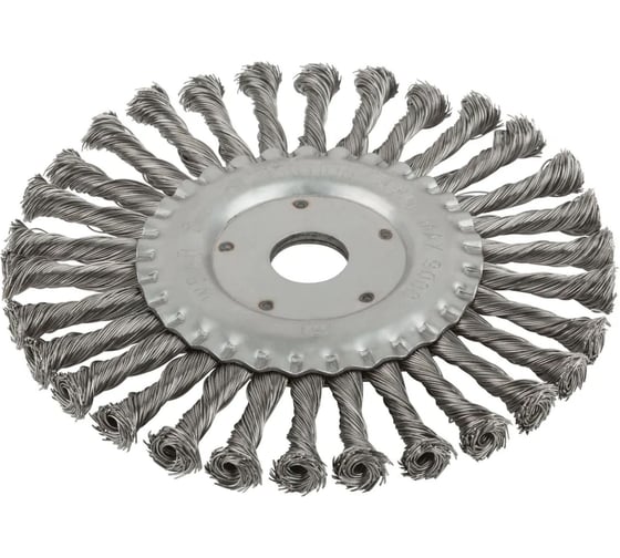 Изображение товара Корщетка, тип "колесо", стальная витая проволока, 180х22.2 мм MOS 38932М