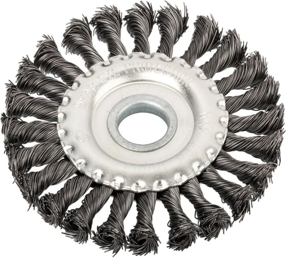 Изображение товара Корщетка, тип "колесо", стальная витая проволока, 125х22.2 мм MOS 38930М