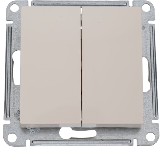 Изображение товара Механизм перекрестного 2-клавишного переключателя Systeme Electric Atlasdesign бежевый 2 x сх. 7, 10ах ATN000273