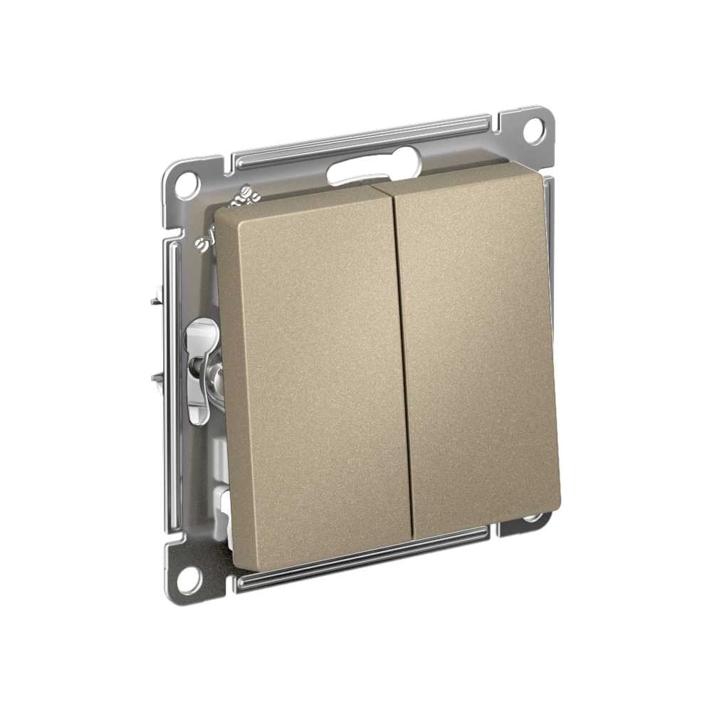 Изображение товара Механизм 2-клавишного перекрестного переключателя Atlasdesign шампань