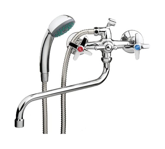 Изображение товара Смеситель для ванны LEDEME шаровый крест переключатель душа, керамика L2220 65724