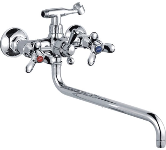 Изображение товара Смеситель для ванны LEDEME круглый излив, шаровый крест, керамика L2612-2 806092