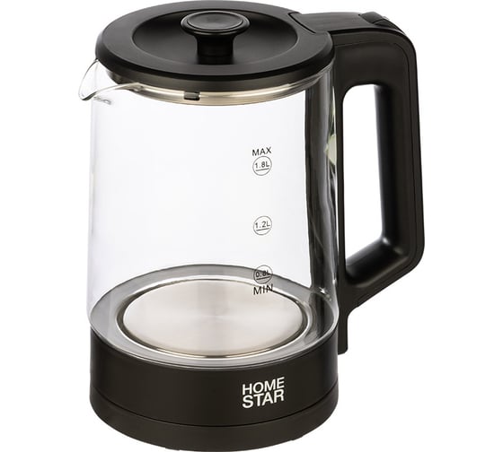 Изображение товара Чайник Homestar hs-1008 1.8 л, стекло, черный 107010