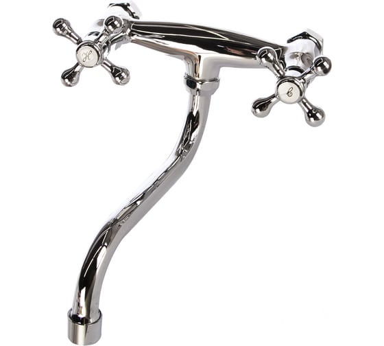 Изображение товара Смеситель LEDEME настенный нижний излив крест керамика L4608 65756