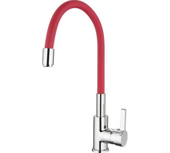 Изображение товара Смеситель для кухни LEDEME гибкий шланг, красный L4898-1 808284