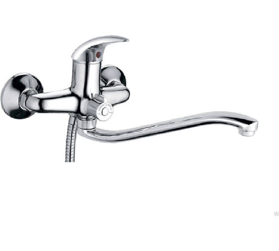 Изображение товара Смеситель для ванны LEDEME картридж диаметр 40 мм, длинный излив L30F, дивертор в корпусе, силумин L2238-B 89254