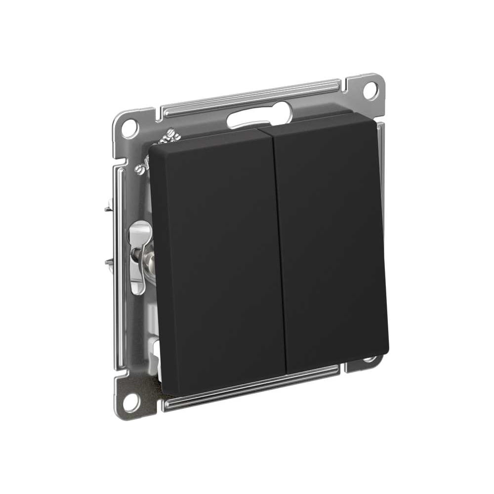 Изображение товара Механизм 2-клавишного выключателя Atlasdesign с самовозвратом карбон 10А