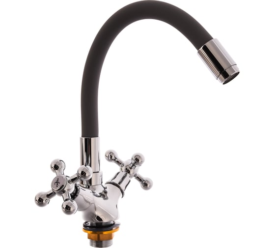 Изображение товара Смеситель для кухни LEDEME гибкий шланг, крест, серый, L1319-9 65844