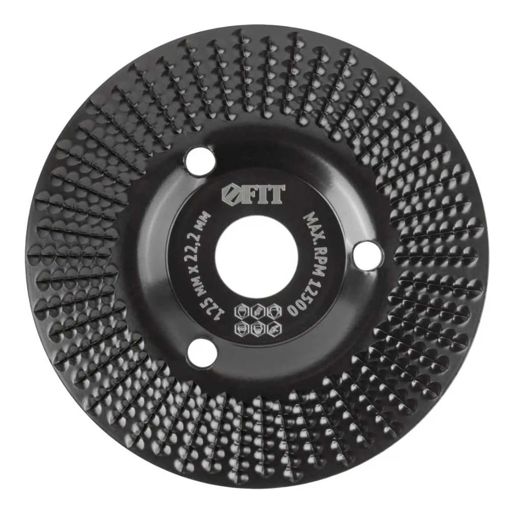 Изображение товара Диск обдирочный по дереву, наклонный, 22.2x125 мм, грубая насечка FIT 39524