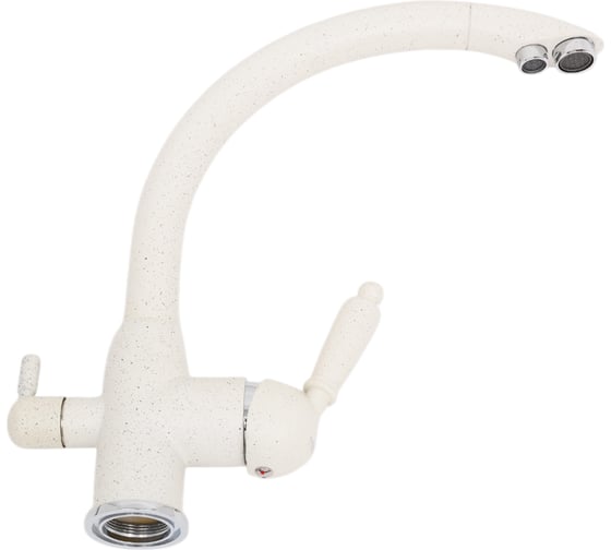 Изображение товара Смеситель для кухни с выходом питьевой воды LEDEME картридж диаметр 35 мм, молочно-матовый L4455W-3 805710