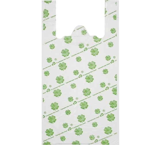 Изображение товара Пакет-майка ООО Комус био с рисунком, 29x55x2x7 см, 15 мкм, 100 шт. 1164876