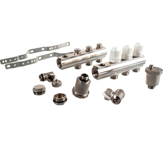 Изображение товара Коллекторный блок KROMWELL с термостатическими вставками, запорными клапанами EU.ST6079350 1x34x3_k