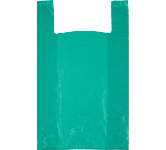 Изображение товара Пакет-майка ООО Комус пнд, 42+18x68 см, зеленый, 35 мкм, 50 шт. 1153966