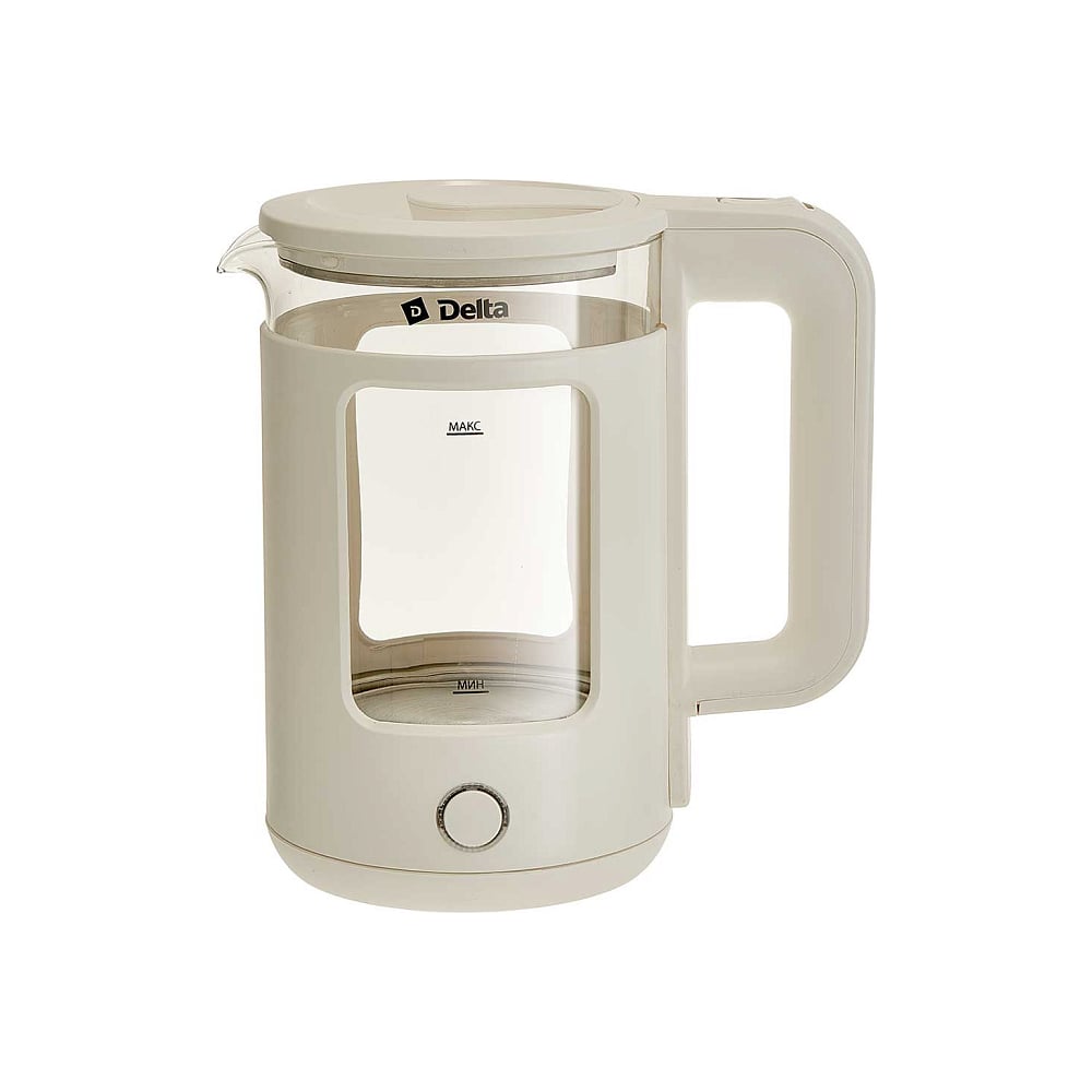 Изображение товара Чайник Delta DL-1112 из жаропрочного стекла объем 1.5 л 1500 Вт белый