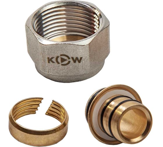 Изображение товара Соединитель обжимной коллекторный KROMWELL EUROS для металлополимерной трубы O20x2 EU.ST3287040 20x2x34_k