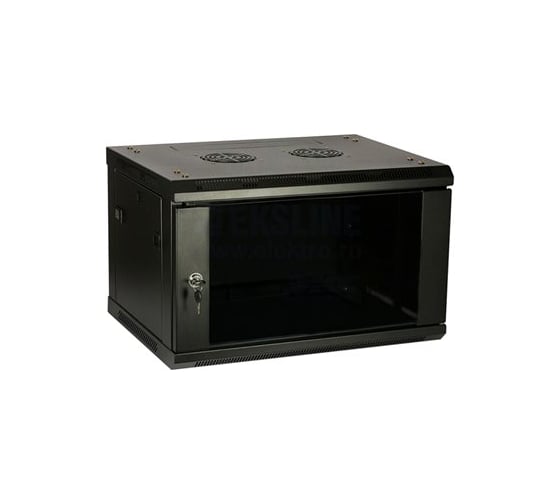 Изображение товара Шкаф ITK LINEA W 19дюйм 6U 600х600мм настенный, стеклянная дверь RAL9005 LWR5-06U66-GF
