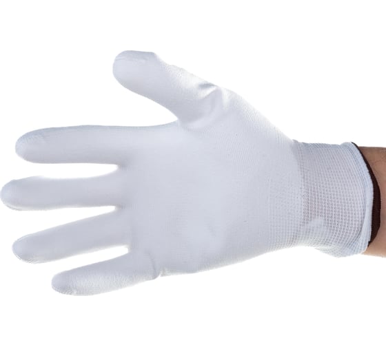 Изображение товара Полиамидные перчатки с полиуретановым покрытием Delta Plus цвет белый р.8 VE70208