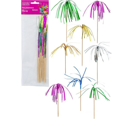 Изображение товара Шпажка для канапе и напитков ALMIN ВУЛКАН бамбук, 12 шт, 15 см - 6 шт, 10 см - 6 шт 1/72 GD-9310