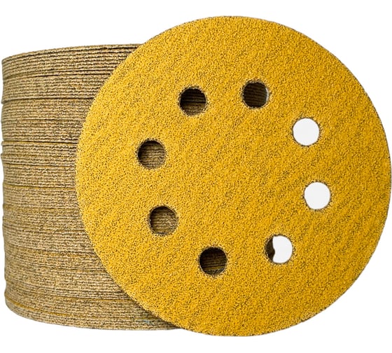 Изображение товара Шлифовальные круги на липучке 125 мм, Р60, 100 шт Vitatools G-125-P60-100-8