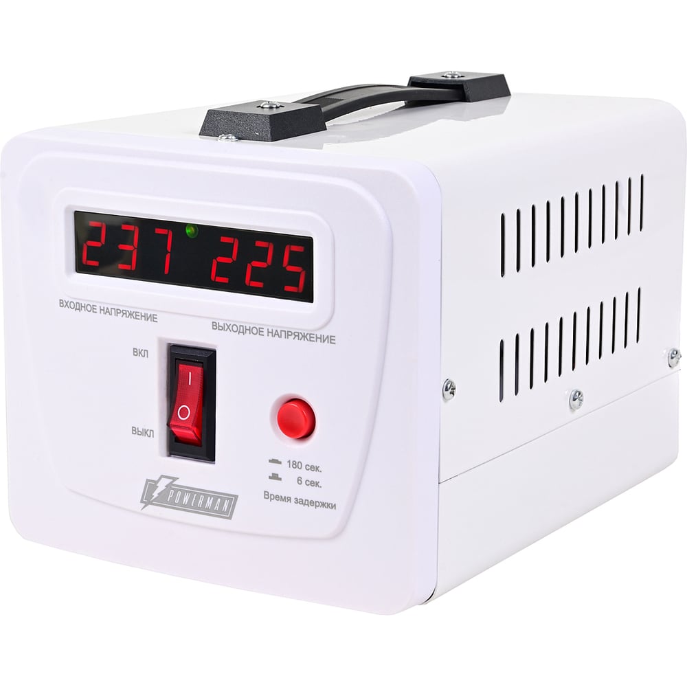 Изображение товара Бытовой стабилизатор напряжения Powerman AVS 500 E с цифровой индикацией