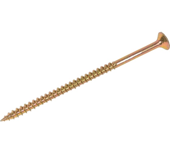 Изображение товара Универсальный саморез STEELREX потайной, шлиц Pz, жёлтый цинк 6x110 мм, коробка 50 шт. 0125060110B300005016