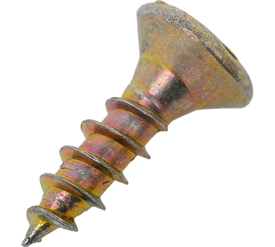 Изображение товара Универсальный саморез STEELREX потайной, шлиц Pz, жёлтый цинк 4.5x16 мм, коробка 250 шт. 0125045016B500025064