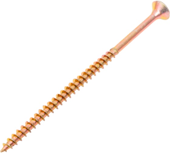 Изображение товара Универсальный саморез STEELREX потайной, шлиц Pz, жёлтый цинк 5x90 мм, коробка 100 шт. 0125050090B300010016