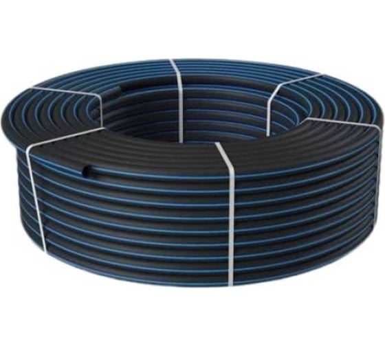 Изображение товара Труба ПЭ ГОСТ для питьевого водоснабжения (синяя полоса) РемоКолор SDR 13,6 PN12,5, 25x2мм, бухта 50м 67-1-125