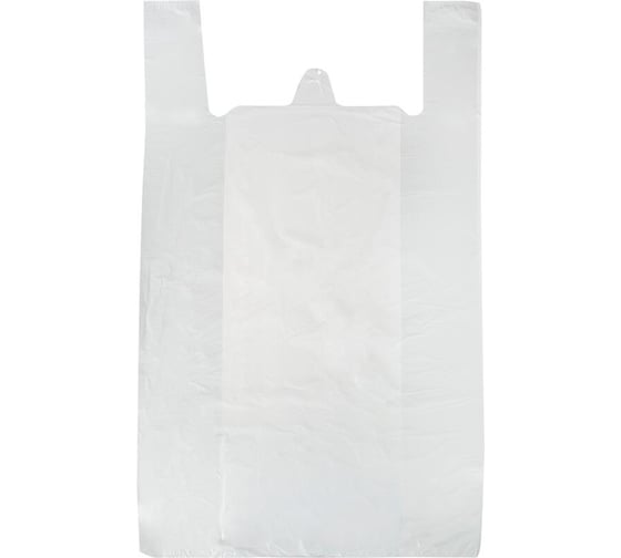 Изображение товара Пакет-майка ООО Комус пнд 42+20x75 см, 15 мкм, белый, 100 шт. 1591997
