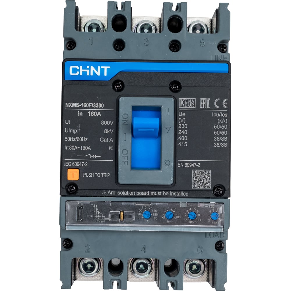 Изображение товара CHINT NXMS-160SF: автоматический выключатель 3п 160 А, 36 кА, электронное расцепление