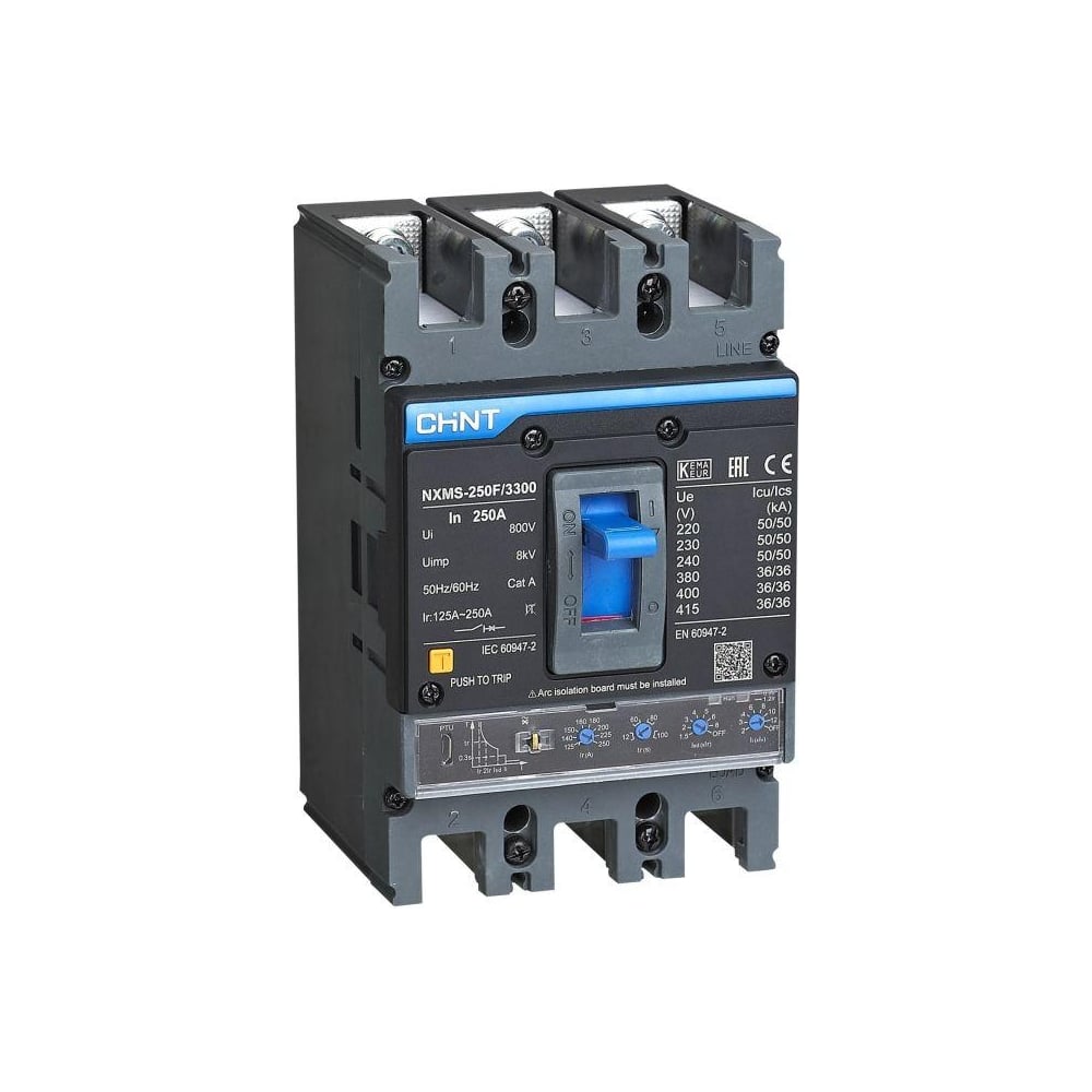 Изображение товара Автоматический выключатель CHINT 3п 200А 36кА NXMS-250SF с электронным расцеплением