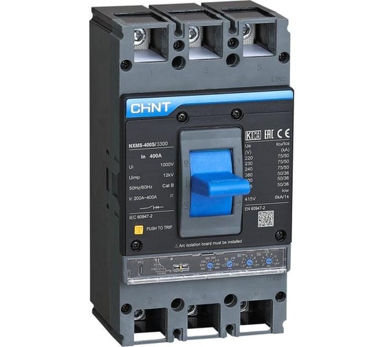 Изображение товара Автоматический выключатель CHINT 3п 400А 70кА NXMS-400H с электрон. расцеп. (R) 845726
