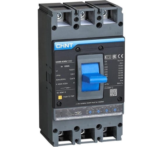 Изображение товара Автоматический выключатель CHINT 3п 630А 70кА NXMS-630H с электрон. расцеп. (R) 845730
