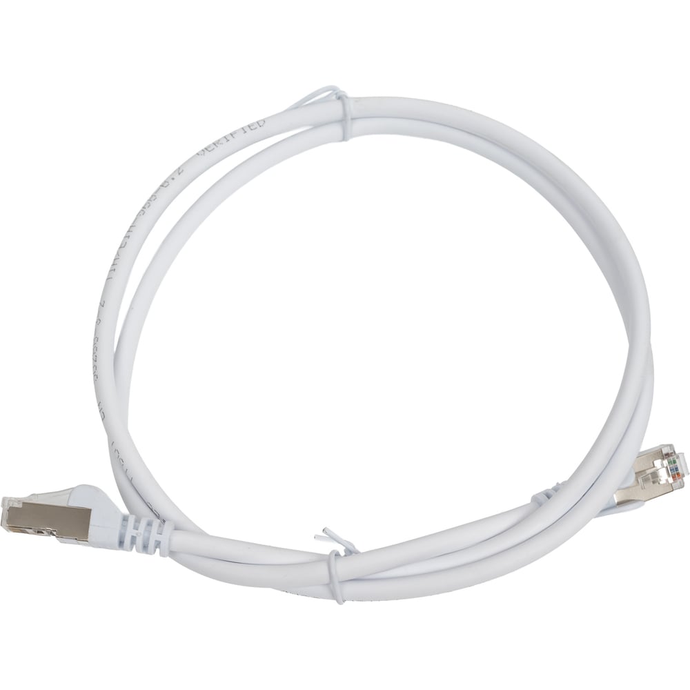 Изображение товара Патч-корд LANMASTER RJ45-RJ45, 4 пары, FTP, категория 5е, 1 м, белый. LSZH, LAN-PC45/S5E-1.0-WH