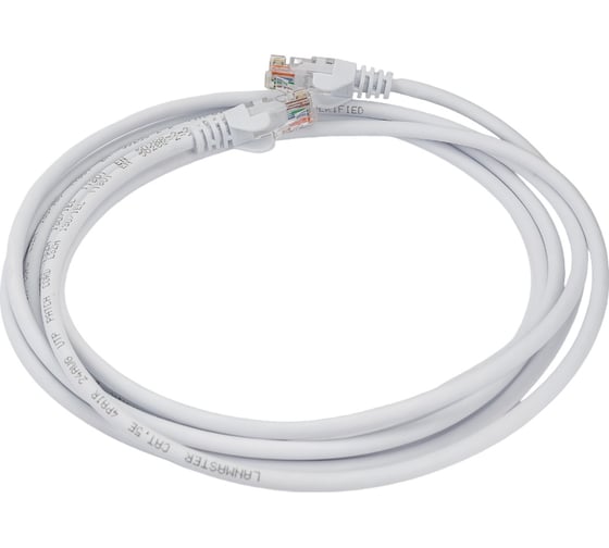 Изображение товара Патч-корд LANMASTER RJ45-RJ45, 4 пары, UTP, категория 5е, 3 м, белый, LSZH, LAN-PC45/U5E-3.0-WH