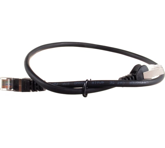 Изображение товара Патч-корд LANMASTER RJ45-RJ45, 4 пары, FTP, категория 5е, 0.5 м, черный, LSZH, LAN-PC45/S5E-0.5-BK