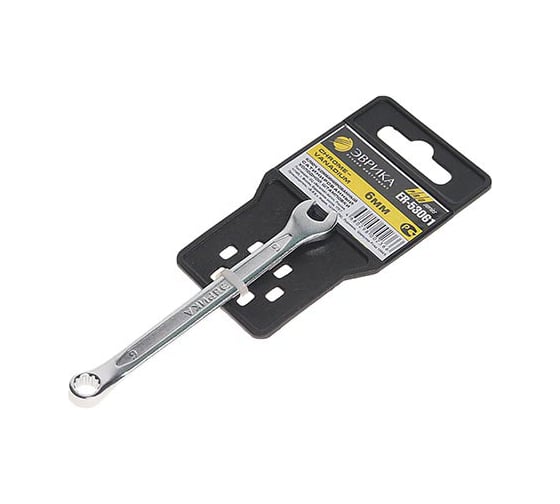 Изображение товара Ключ комбинированный Эврика 6мм Chrome vanadium на держателе ER-53061 931402