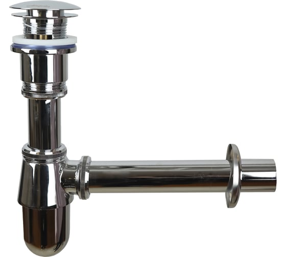 Изображение товара Сифон для раковины Wirquin с выпуском Клик-Клак отвод с розеткой латунь 30987163