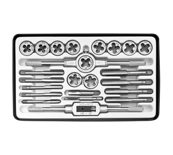 Изображение товара Набор метчиков и плашек ЭВРИКА дюймовый 24 предмета ER-00242