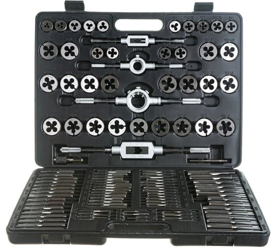 Изображение товара Набор метчиков и плашек ЭВРИКА метрический 110 предметов ER-01101