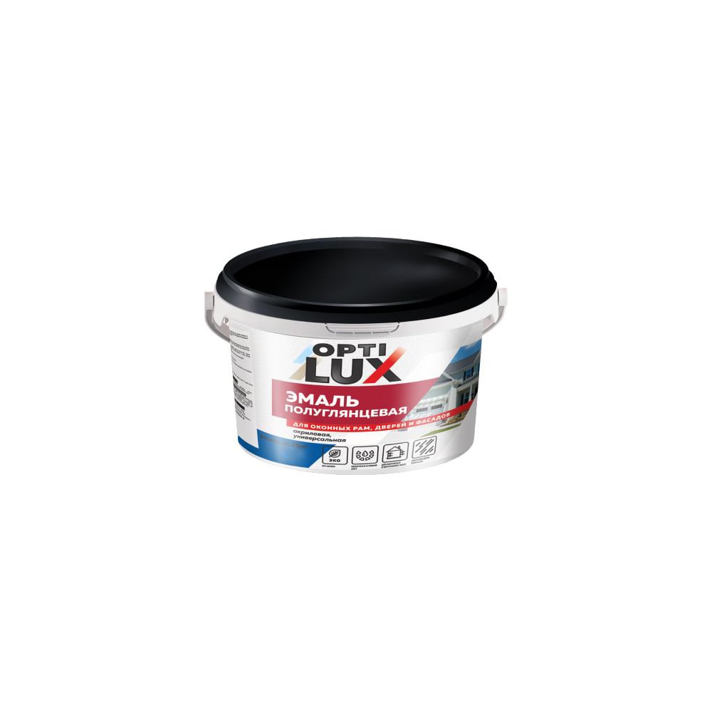 Изображение товара Акриловая эмаль ОПТИЛЮКС для окон и дверей, полуглянцевая, 0.5 кг