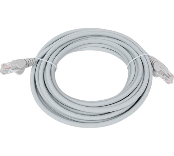 Изображение товара Патч-корд LANMASTER RJ45-RJ45, 4 пары, UTP, категория 5е, 5 м, серый, LSZH, LAN-PC45/U5E-5.0-GY
