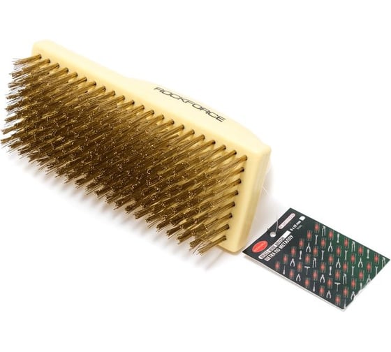 Изображение товара Ручная щетка по металлу Rockforce в пластиковом корпусе с П-образной рукояткой RF-3401210338(17443)