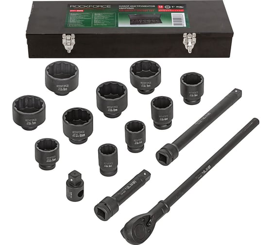 Изображение товара Набор инструментов Rockforce ударных, 15пр. 1" 12гр. RF-8141-9MPB(28580)