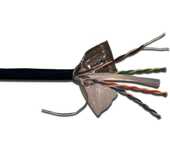 Изображение товара Кабель FTP LANMASTER 4 пары, Кат. 6, внешний, с гидрофобом, черный, 305м в кат., LAN-6EFTP-WP-OUT