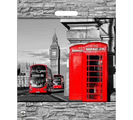 Изображение товара Пакет с вырубной ручкой ООО Комус Лондон 45x38 см, 50 шт. 1477226